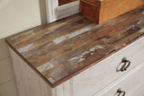 Willowton Whitewash Sleigh Bedroom Set detail view