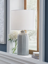 Wimlow Gray Blue Table Lamp from Decor Furniture