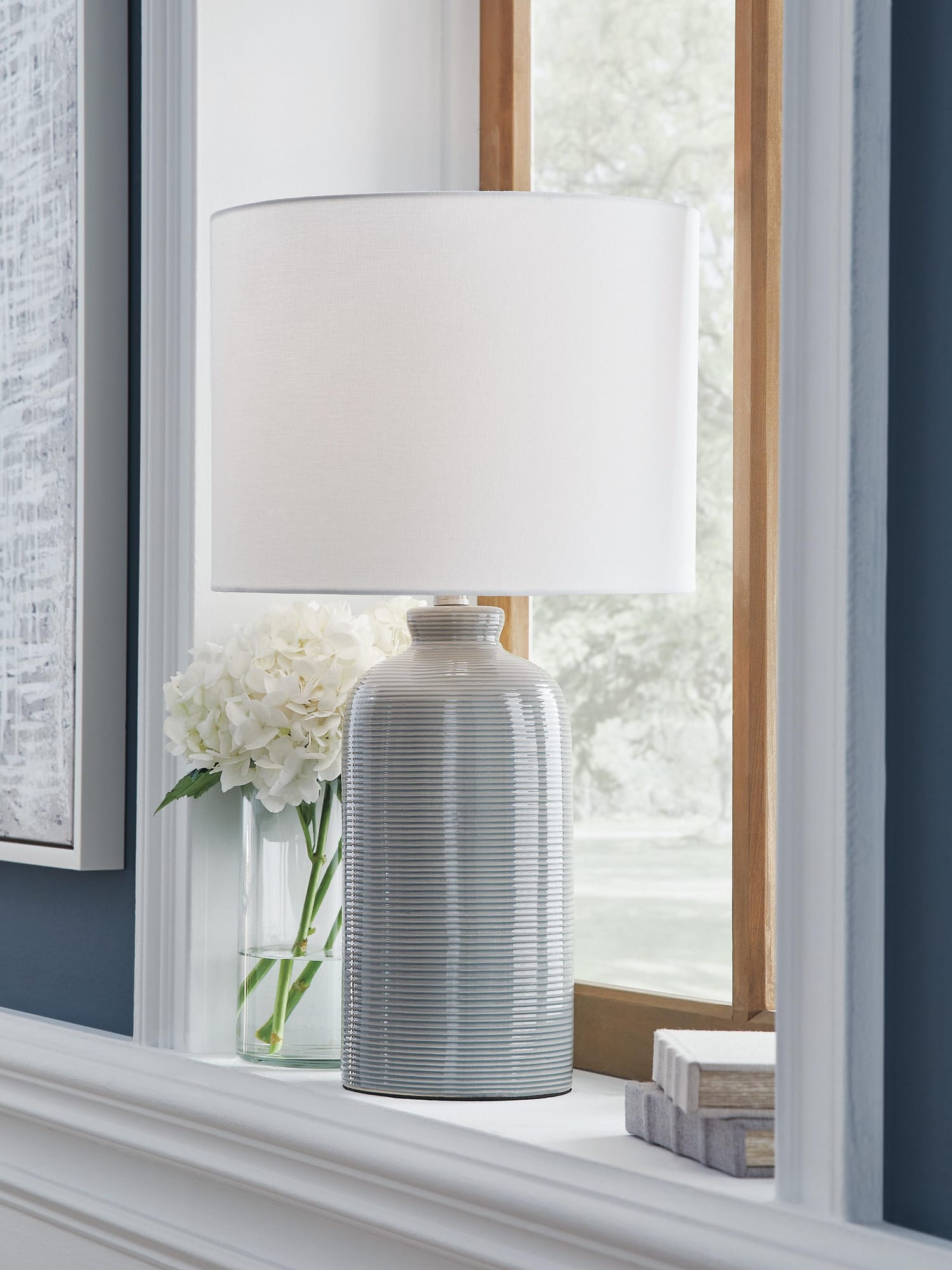 Wimlow Gray Blue Table Lamp from Decor Furniture