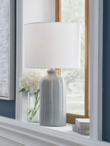 Wimlow Gray Blue Table Lamp from Decor Furniture