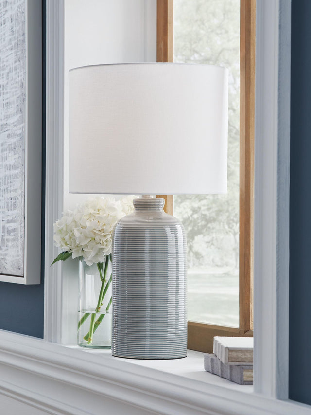 Wimlow Gray Blue Table Lamp from Decor Furniture