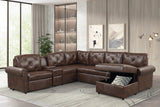 Winston Brown Power Reclining Sectional w Pull-Out Bed from Decor Furniture
