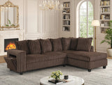 Yaers Brown Velvet Reversible Sectional from Decor Furniture