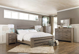 Zelen Warm Gray Panel Bedroom Set - King, Queen & Full Options King 3: Bed, Dresser, Mirror from Decor Furniture