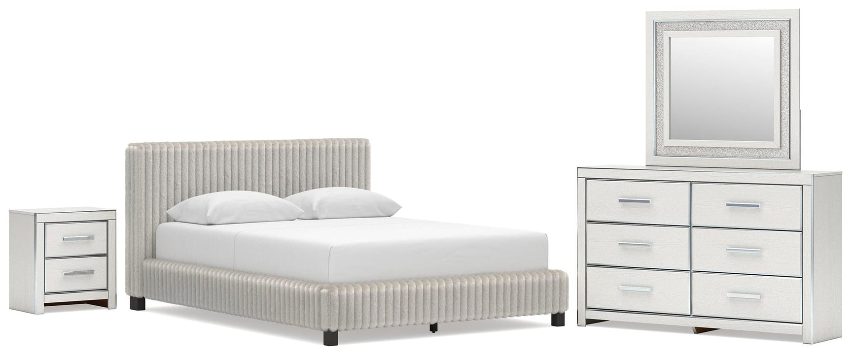 Zuraleus White Upholstered Bedroom Set from Decor Furniture
