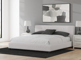 Zuraleus White Upholstered Bedroom Set King 3: Bed, Dresser, Mirror from Decor Furniture