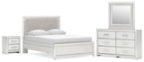 Zuraleus White Upholstered Panel Bedroom Set 2 from Decor Furniture