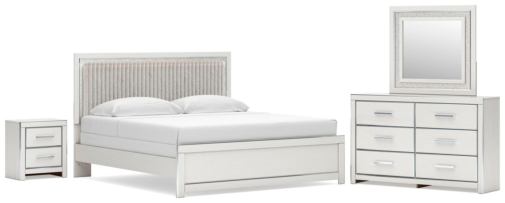 Zuraleus White Upholstered Panel Bedroom Set 2 view 2