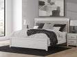 Zuraleus White Upholstered Panel Bedroom Set 2 King 3: Bed, Dresser, Mirror from Decor Furniture
