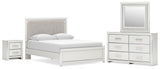 Zuraleus White Upholstered Panel Platform Platform Upholstered Bedroom Set 2 from Decor Furniture