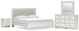 Zuraleus White Upholstered Panel Platform Platform Upholstered Bedroom Set 2 view 2
