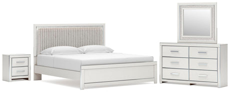 Zuraleus White Upholstered Panel Platform Platform Upholstered Bedroom Set 2 view 2