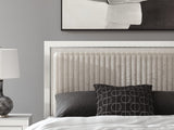 Zuraleus White Upholstered Panel Platform Platform Upholstered Bedroom Set 2 Queen 3: Bed, Dresser, Mirror from Decor Furniture