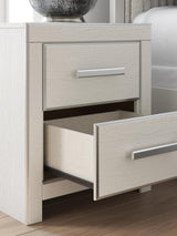 Zuraleus White Upholstered Panel Platform Storage Bedroom Set King 5: Bed, Dresser, Mirror, Chest, NightStand from Decor Furniture