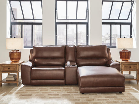 DeepWakes Canyon Leather 3-Piece Power Reclining Sectional with Chaise - image 1