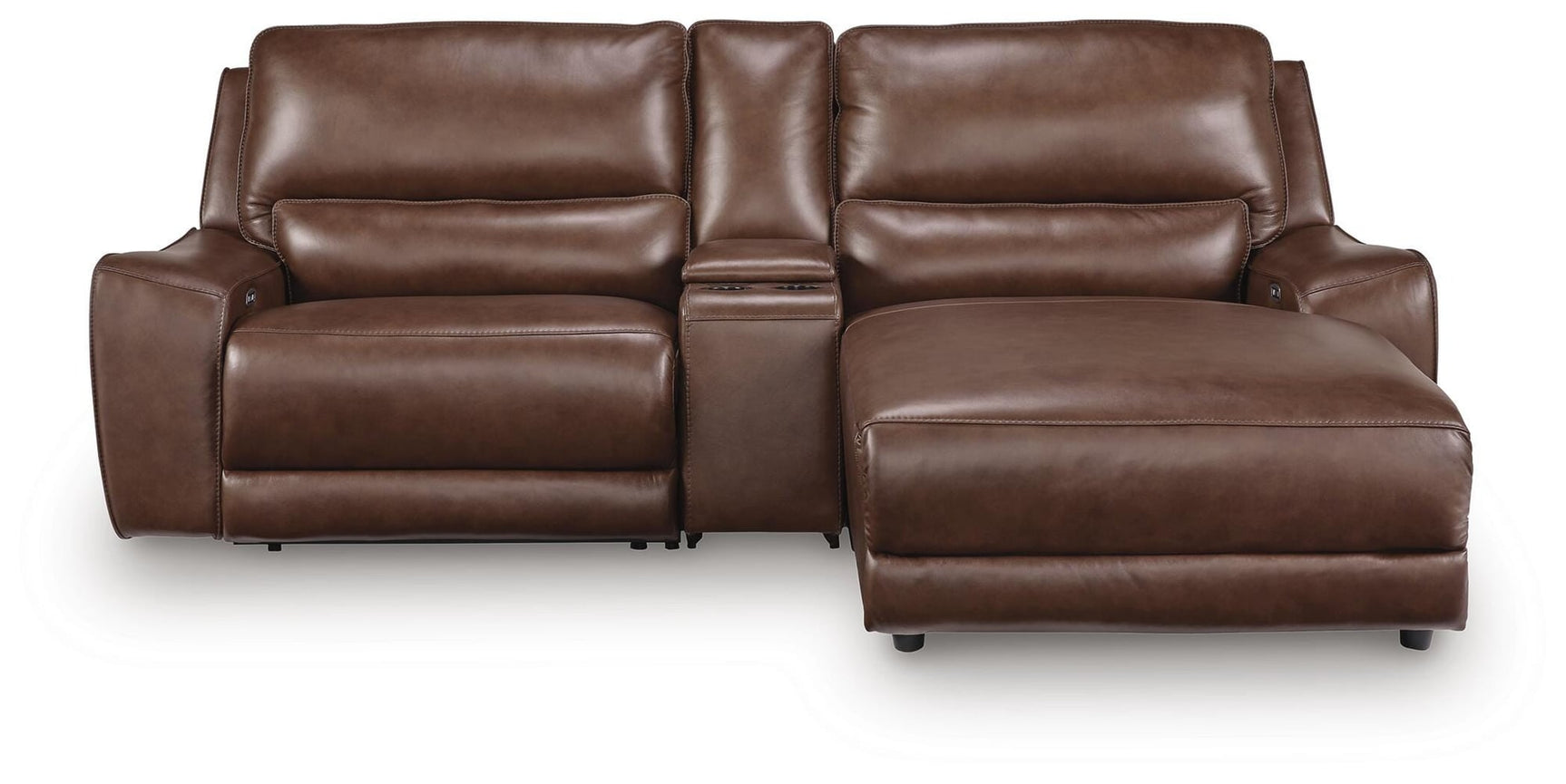 DeepWakes Canyon Leather 3-Piece Power Reclining Sectional with Chaise - image 2