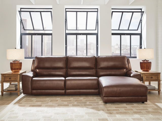 DeepWakes Canyon Leather 3-Piece Reclining Sofa Chaise - image 1