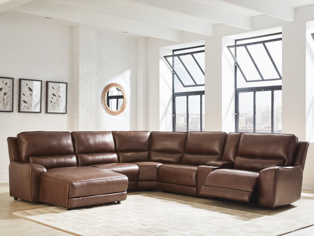 DeepWakes Canyon Leather 6-Piece Power Reclining Sectional with Chaise - image 1