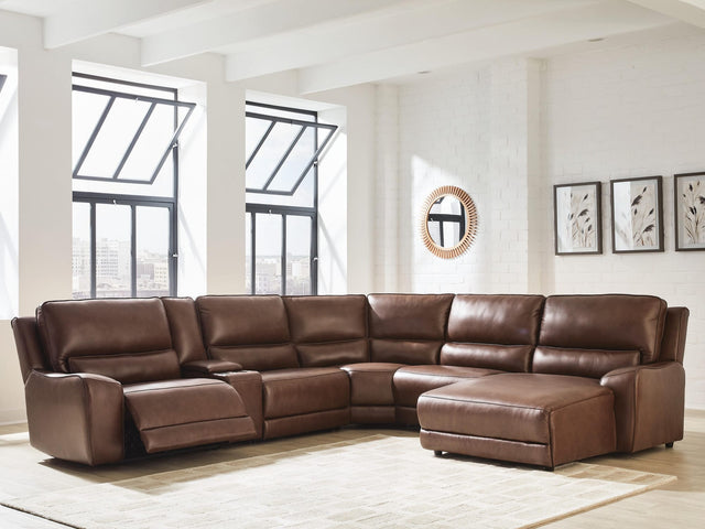 DeepWakes Canyon Leather 6-Piece Power Reclining Sectional with Chaise view 4