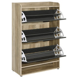 Denia 3-tier shoe storage cabinet side profile