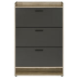 Denia 3-tier shoe storage cabinet drawer pull handle detail