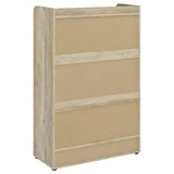 Denia 3-tier shoe storage cabinet compartment detail