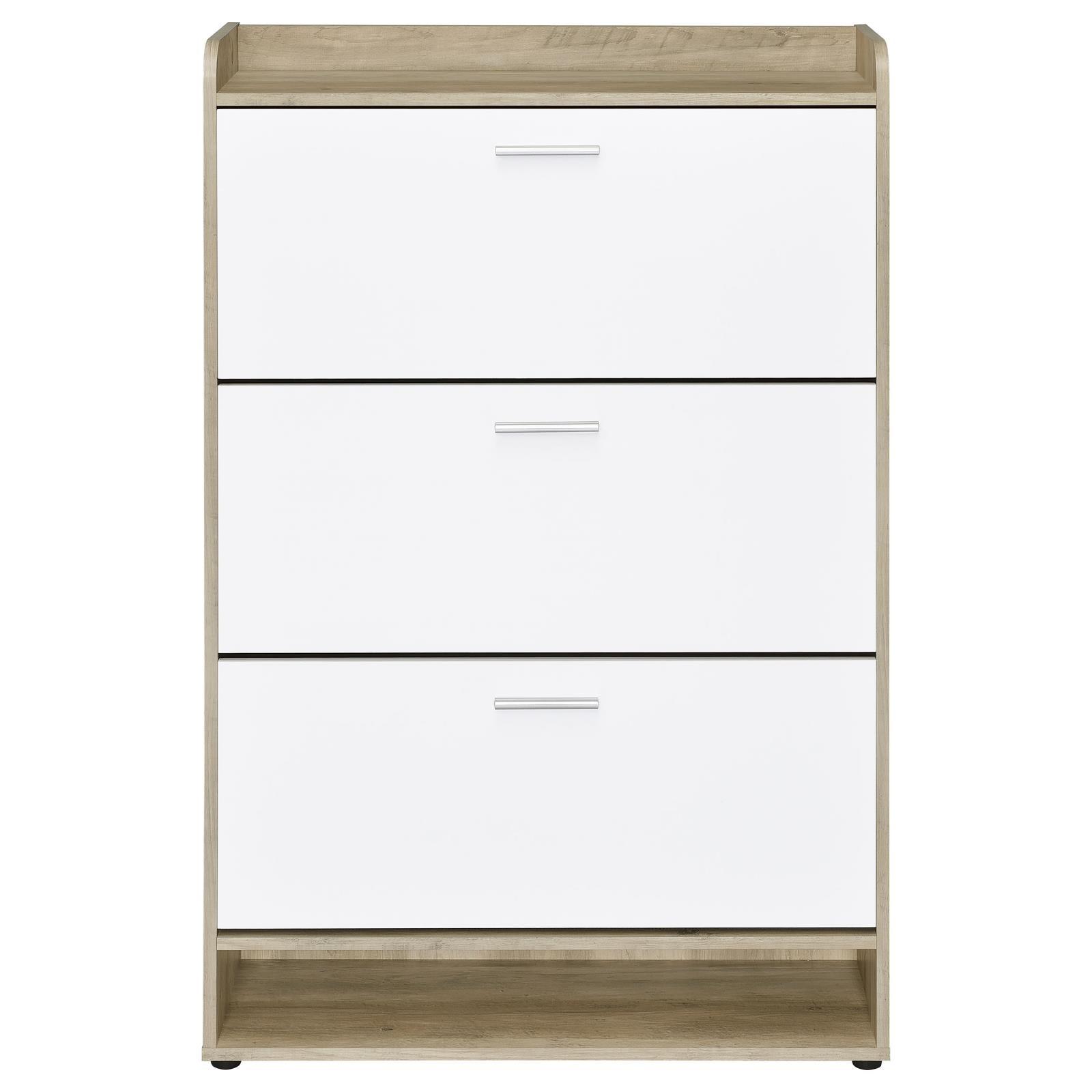 Side view of Denia 3-tier shoe storage cabinet