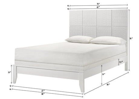 Denker Evan White Paneled Bedroom Set king bed side profile