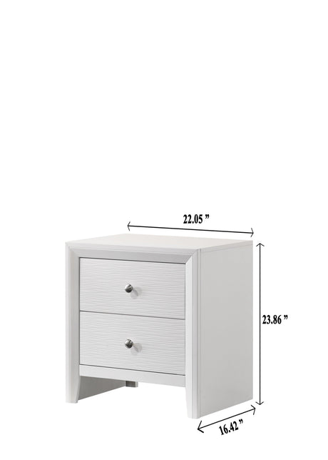 Denker Evan White King Bed with mattress setup