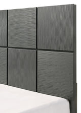 Denker Gunmetal Panel Full Bed from corner angle