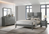 Close-up of gunmetal finish on Denker Panel Bed