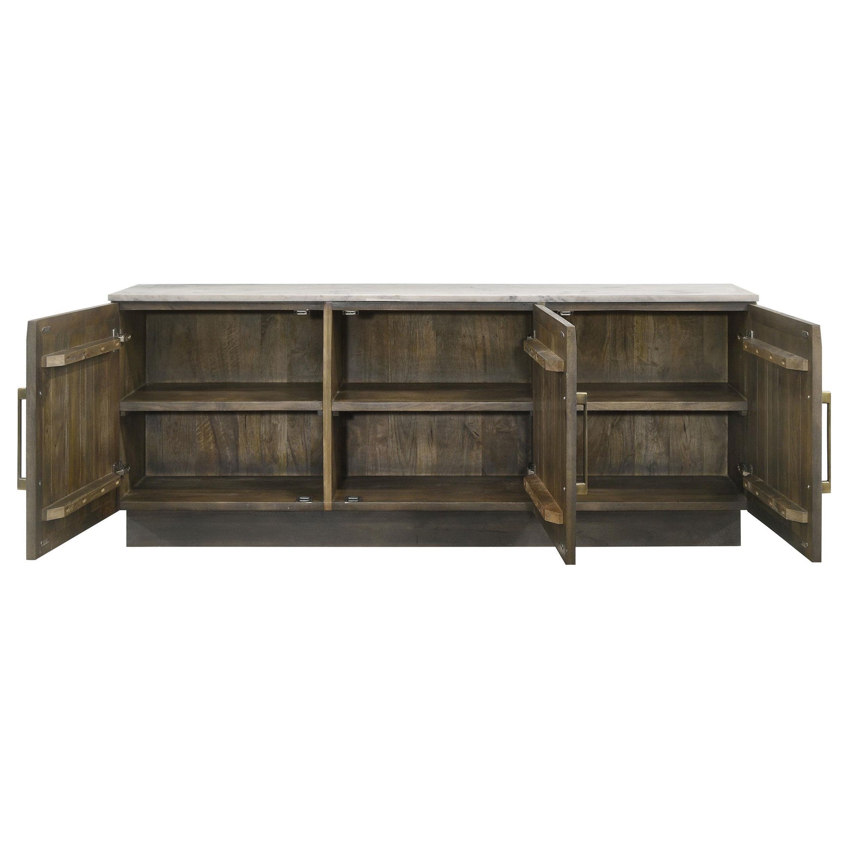 Sideboard buffet showing checkerboard patterned wood grain