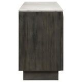 Back view of Dennis marble top sideboard buffet