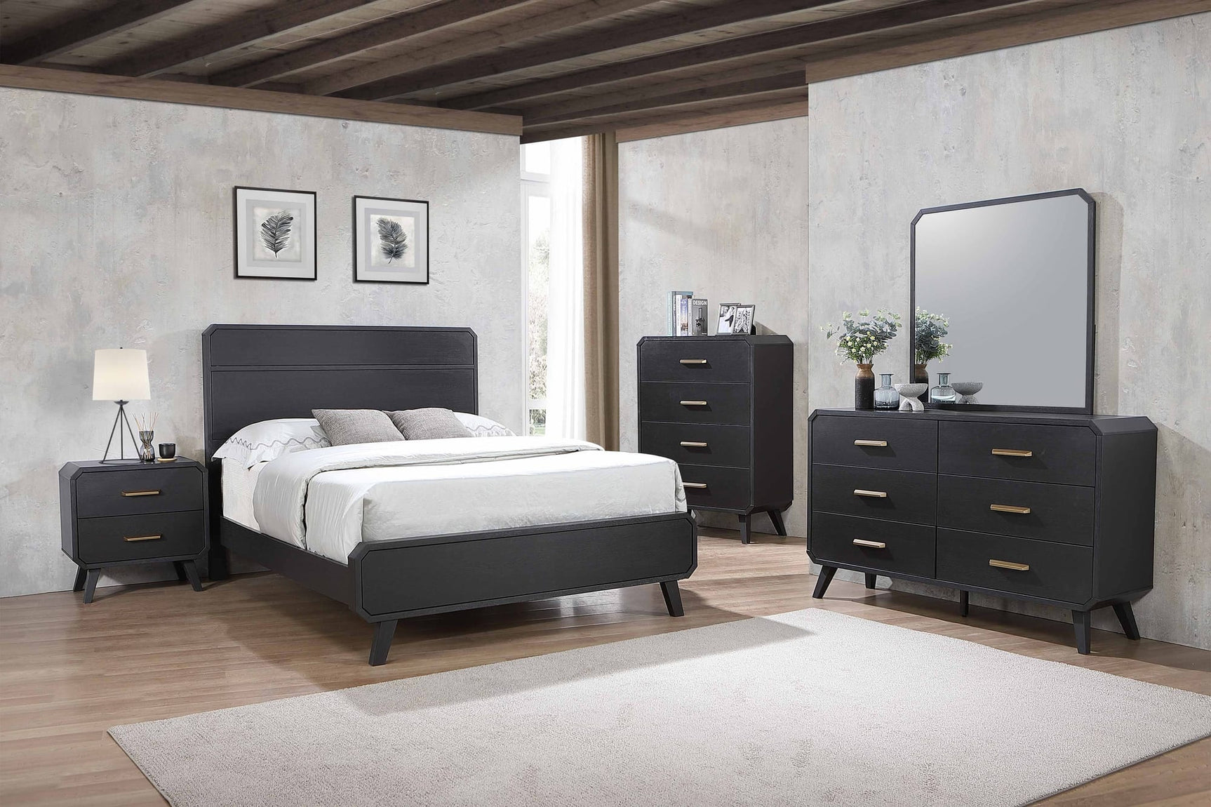 Denver Charcoal Panel Bedroom Set from Decor Furniture