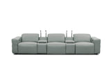 Diamante Grey Italian Leather 5-Piece Power Reclining Home Theater Sectional view 4