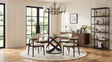 Dimi 5-Piece Dining Set with Clear Glass Table and Black Iron Infinity Base from Decor Furniture