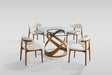 Dimi 5-Piece Dining Set with Clear Glass Table and Bronze Infinity-Loop Base view 2