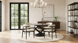 Dimi 5-Piece Dining Set with Smoke Glass Table and Black Iron Infinity Base from Decor Furniture