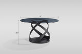 Dimi 5-Piece Dining Set with Smoke Glass Table and Black Iron Infinity Base view 11