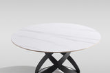 Dimi 5-Piece Dining Set with White Sintered Stone Table and Black Iron Base view 3