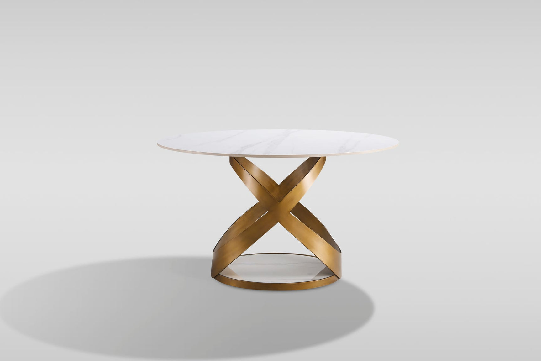 Dimi 5-Piece Dining Set with White Sintered Stone Table and Bronze Base view 8