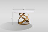 Dimi 5-Piece Dining Set with White Sintered Stone Table and Bronze Base view 10