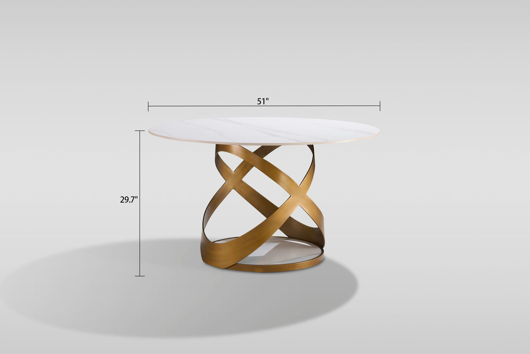 Dimi 5-Piece Dining Set with White Sintered Stone Table and Bronze Base view 10