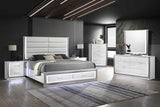 Dina White LED Chest with drawers partially open