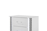 Dina White LED Nightstand storage space detail - Ella Furniture
