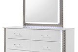 Dina White LED Upholstered Storage Platform Bedroom Set bed main view