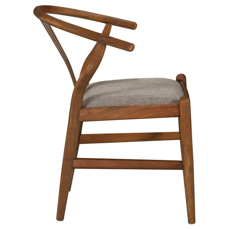 Dining chairs styled in mid-century modern dining room