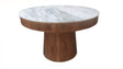 Ortega 46-inch round dining table with marble top - front angle