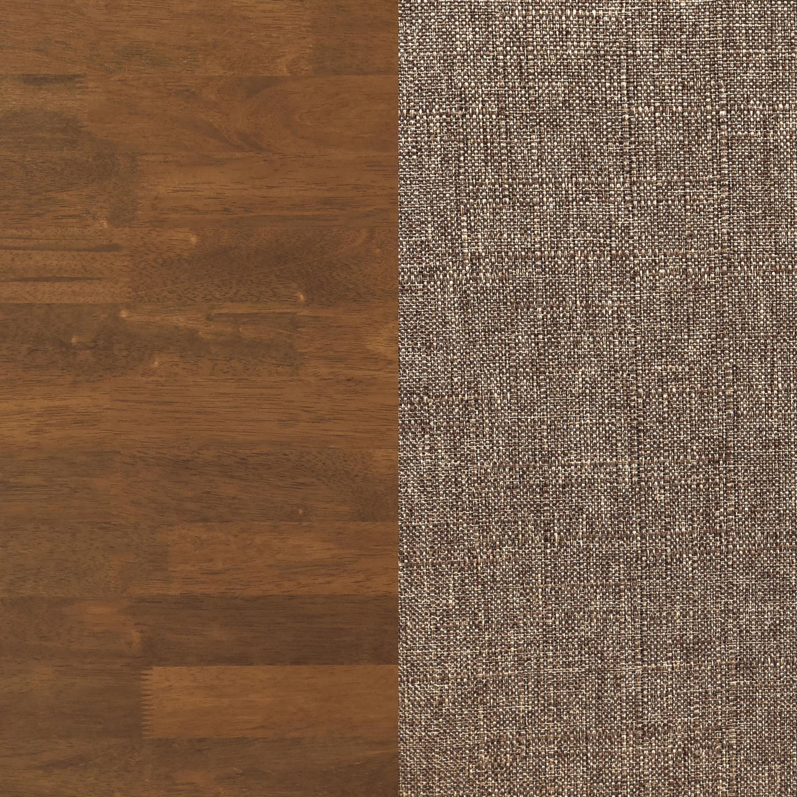 Curved backrest detail of Dortch walnut dining side chair
