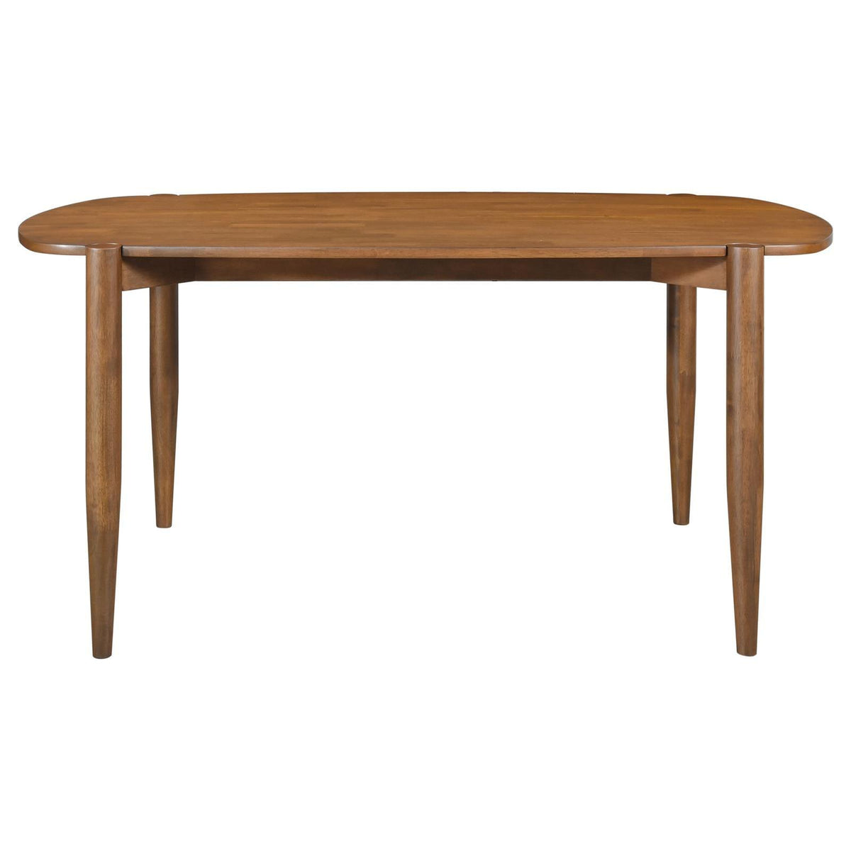 Top surface of Dortch oval walnut solid wood dining table